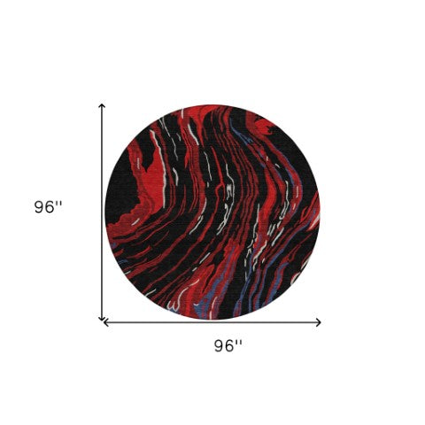 Homeroots 3' Abstract Beige Teal Blue And Ivory Washable Area Rug For Indoor Outdoor Style And Comfort 8' Round Polyester 600212