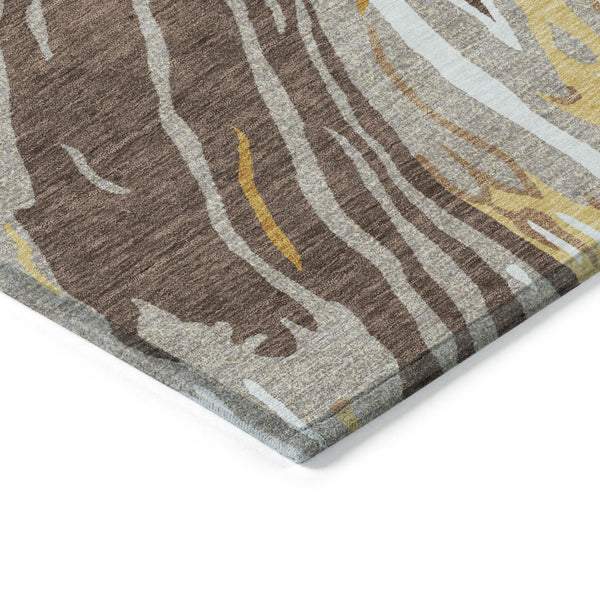 Homeroots 3' Abstract Beige Teal Blue And Ivory Washable Area Rug For Indoor Outdoor Style And Comfort 3' X 5' Polyester 600216