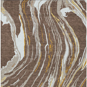 Homeroots 3' Abstract Beige Teal Blue And Ivory Washable Area Rug For Indoor Outdoor Style And Comfort 5' X 8' Polyester 600217