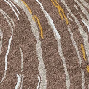 Homeroots 3' Abstract Beige Teal Blue And Ivory Washable Area Rug For Indoor Outdoor Style And Comfort 8' Round Polyester 600218