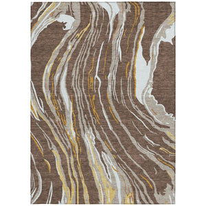 Homeroots 3' Abstract Beige Teal Blue And Ivory Washable Area Rug For Indoor Outdoor Style And Comfort 9' X 12' Polyester 600220