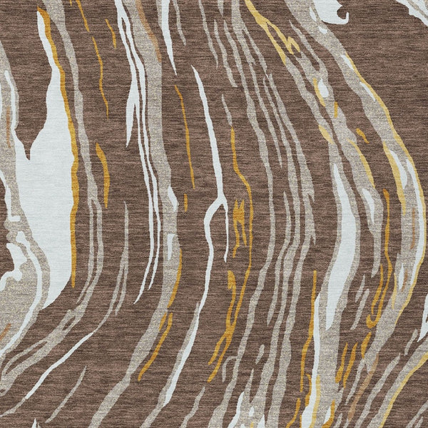 Homeroots 3' Abstract Beige Teal Blue And Ivory Washable Area Rug For Indoor Outdoor Style And Comfort 10' X 14' Polyester 600221