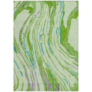 Homeroots 3' Abstract Beige Teal Blue And Ivory Washable Area Rug For Indoor Outdoor Style And Comfort 3' X 5' Polyester 600228