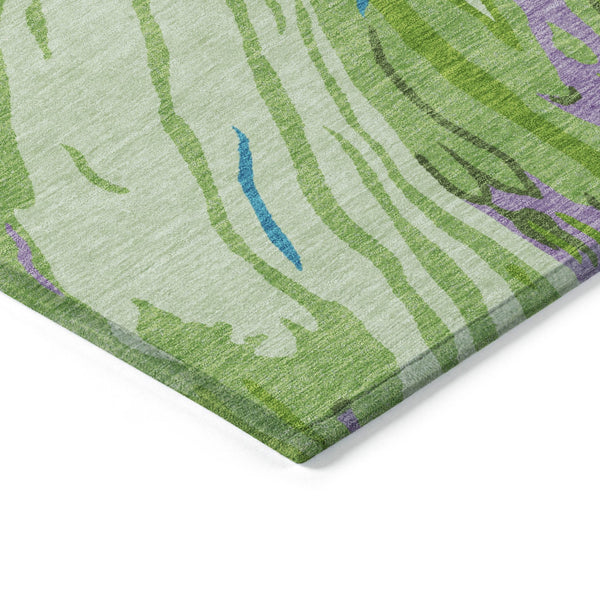 Homeroots 3' Abstract Beige Teal Blue And Ivory Washable Area Rug For Indoor Outdoor Style And Comfort 3' X 5' Polyester 600228