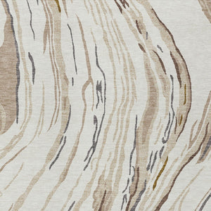 Homeroots 3' Abstract Beige Teal Blue And Ivory Washable Area Rug For Indoor Outdoor Style And Comfort 9' X 12' Polyester 600238