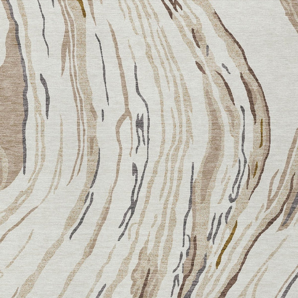 Homeroots 3' Abstract Beige Teal Blue And Ivory Washable Area Rug For Indoor Outdoor Style And Comfort 9' X 12' Polyester 600238