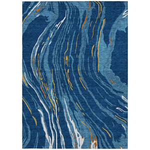 Homeroots 3' Abstract Beige Teal Blue And Ivory Washable Area Rug For Indoor Outdoor Style And Comfort 10' X 14' Polyester 600245
