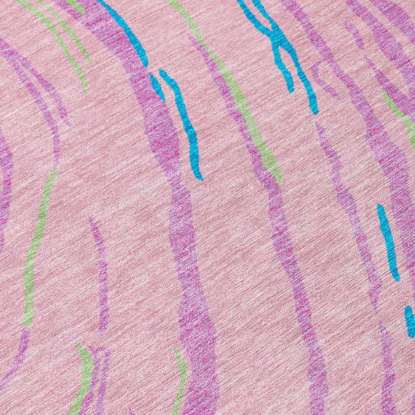 Homeroots 3' Abstract Beige Teal Blue And Ivory Washable Area Rug For Indoor Outdoor Style And Comfort 3' X 5' Polyester 600246