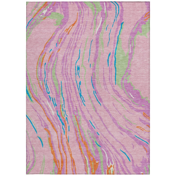 Homeroots 3' Abstract Beige Teal Blue And Ivory Washable Area Rug For Indoor Outdoor Style And Comfort 10' X 14' Polyester 600251