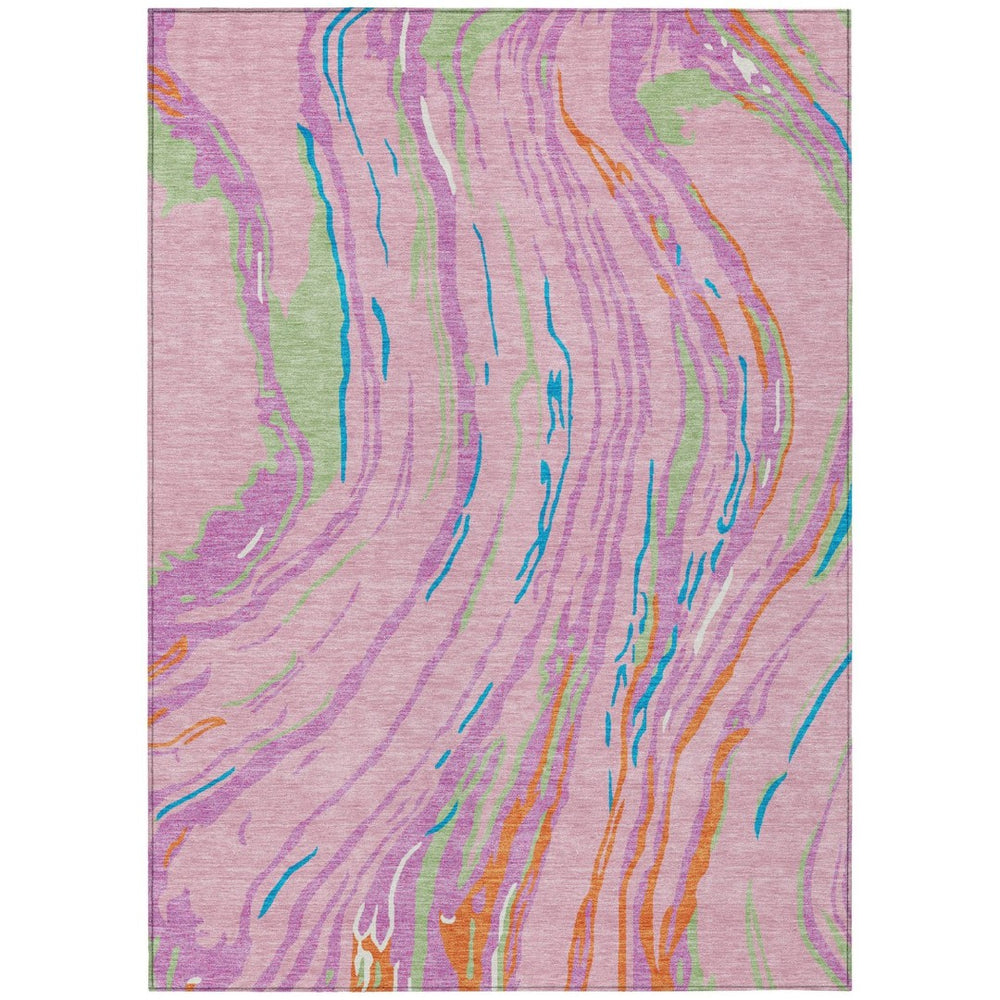 HomeRoots 5' Vibrant Abstract Washable Area Rug – Durable Indoor/Outdoor Design for Modern Living Spaces 10' X 14' 600251
