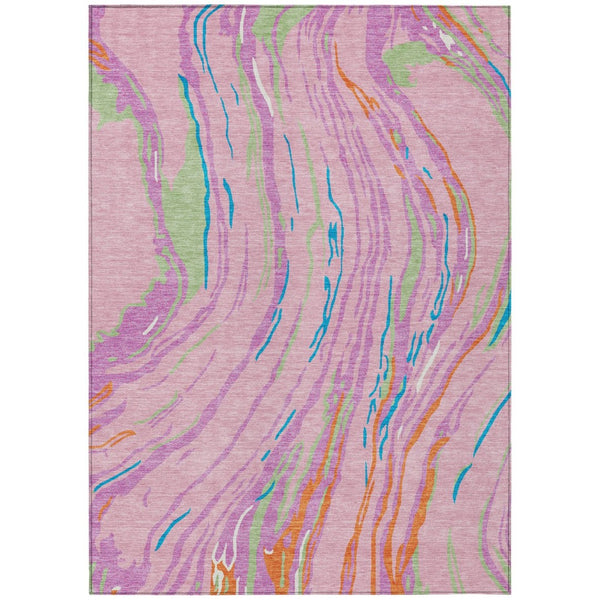 HomeRoots 5' Vibrant Abstract Washable Area Rug – Durable Indoor/Outdoor Design for Modern Living Spaces 10' X 14' 600251