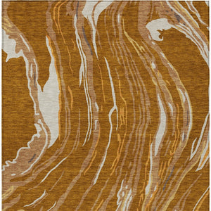 Homeroots 3' Abstract Beige Teal Blue And Ivory Washable Area Rug For Indoor Outdoor Style And Comfort 3' X 5' Polyester 600252