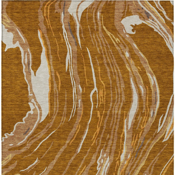 Homeroots 3' Abstract Beige Teal Blue And Ivory Washable Area Rug For Indoor Outdoor Style And Comfort 3' X 5' Polyester 600252