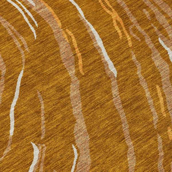 Homeroots 3' Abstract Beige Teal Blue And Ivory Washable Area Rug For Indoor Outdoor Style And Comfort 8' Round Polyester 600254