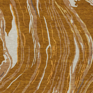 Homeroots 3' Abstract Beige Teal Blue And Ivory Washable Area Rug For Indoor Outdoor Style And Comfort 8' X 10' Polyester 600255