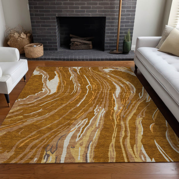 Homeroots 3' Abstract Beige Teal Blue And Ivory Washable Area Rug For Indoor Outdoor Style And Comfort 10' X 14' Polyester 600257