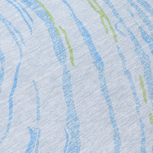 Homeroots 3' Abstract Beige Teal Blue And Ivory Washable Area Rug For Indoor Outdoor Style And Comfort 8' Round Polyester 600260