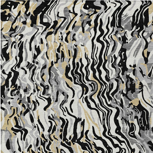 Homeroots 3' Beige Brown And Ivory Abstract Washable Area Rug For Indoor Or Outdoor Comfort And Style 3' X 5' Polyester 600270