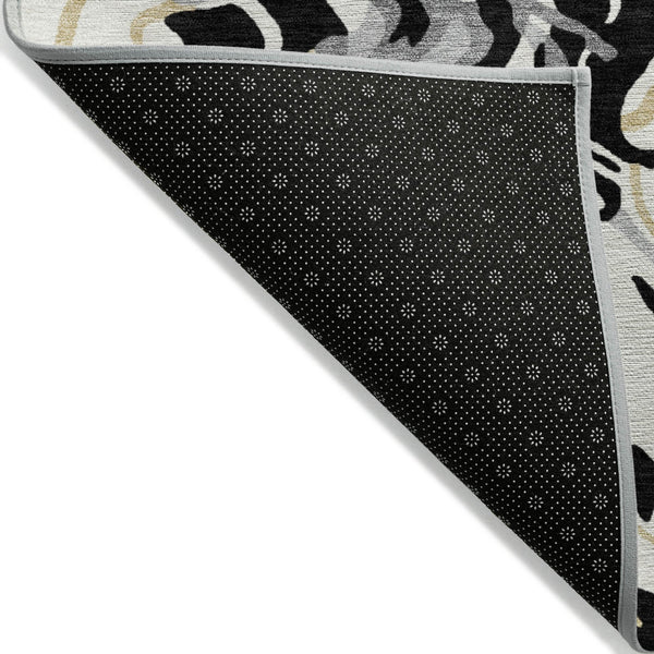 Homeroots 3' Beige Brown And Ivory Abstract Washable Area Rug For Indoor Or Outdoor Comfort And Style 3' X 5' Polyester 600270