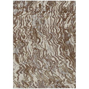 HomeRoots 5' Washable Area Rug in Brown, Beige & Gray - Stylish, Durable Design for Indoor & Outdoor Use 5' X 8' 600277
