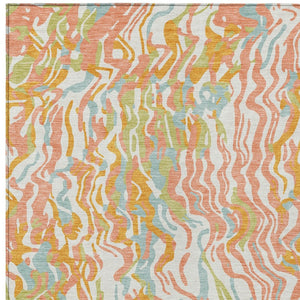 Homeroots 3' Beige Brown And Ivory Abstract Washable Area Rug For Indoor Or Outdoor Comfort And Style 3' X 5' Polyester 600282