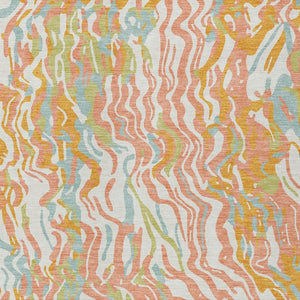 Homeroots 3' Beige Brown And Ivory Abstract Washable Area Rug For Indoor Or Outdoor Comfort And Style 5' X 8' Polyester 600283