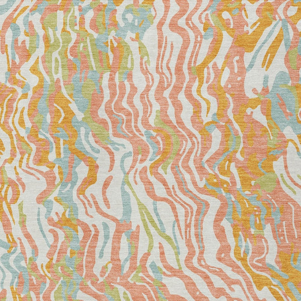 Homeroots 3' Beige Brown And Ivory Abstract Washable Area Rug For Indoor Or Outdoor Comfort And Style 10' X 14' Polyester 600287