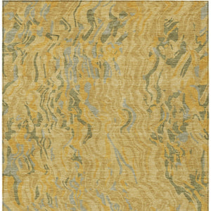 Homeroots 3' Beige Brown And Ivory Abstract Washable Area Rug For Indoor Or Outdoor Comfort And Style 9' X 12' Polyester 600292