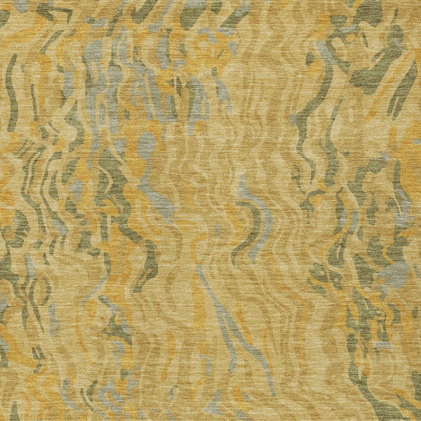 Homeroots 3' Beige Brown And Ivory Abstract Washable Area Rug For Indoor Or Outdoor Comfort And Style 9' X 12' Polyester 600292