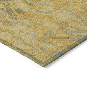 Homeroots 3' Beige Brown And Ivory Abstract Washable Area Rug For Indoor Or Outdoor Comfort And Style 10' X 14' Polyester 600293