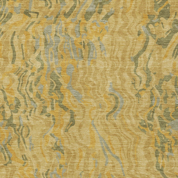 Homeroots 3' Beige Brown And Ivory Abstract Washable Area Rug For Indoor Or Outdoor Comfort And Style 10' X 14' Polyester 600293