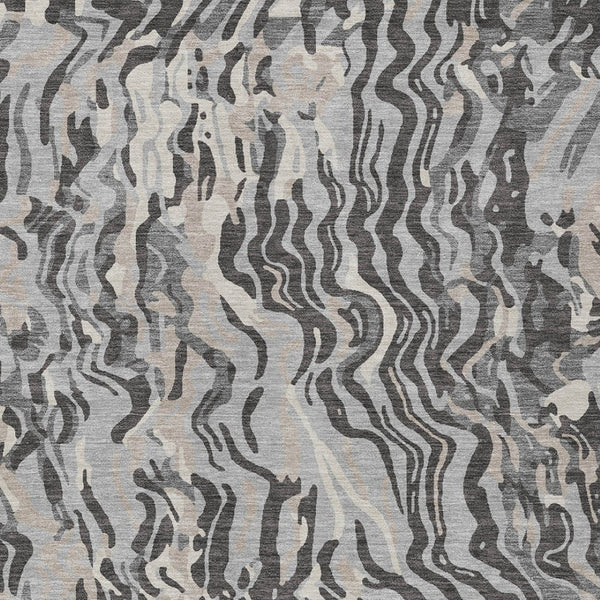 Homeroots 3' Beige Brown And Ivory Abstract Washable Area Rug For Indoor Or Outdoor Comfort And Style 3' X 5' Polyester 600294