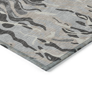 Homeroots 3' Beige Brown And Ivory Abstract Washable Area Rug For Indoor Or Outdoor Comfort And Style 5' X 8' Polyester 600295