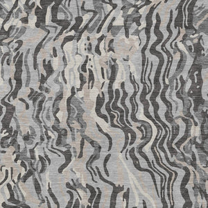 Homeroots 3' Beige Brown And Ivory Abstract Washable Area Rug For Indoor Or Outdoor Comfort And Style 5' X 8' Polyester 600295
