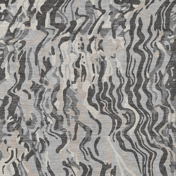 Homeroots 3' Beige Brown And Ivory Abstract Washable Area Rug For Indoor Or Outdoor Comfort And Style 8' X 10' Polyester 600297