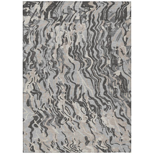 Homeroots 3' Beige Brown And Ivory Abstract Washable Area Rug For Indoor Or Outdoor Comfort And Style 10' X 14' Polyester 600299