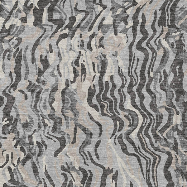 Homeroots 3' Beige Brown And Ivory Abstract Washable Area Rug For Indoor Or Outdoor Comfort And Style 10' X 14' Polyester 600299