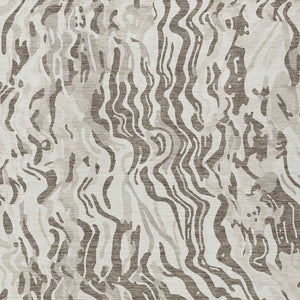 Homeroots 3' Beige Brown And Ivory Abstract Washable Area Rug For Indoor Or Outdoor Comfort And Style 3' X 5' Polyester 600300