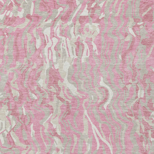 Homeroots 3' Beige Brown And Ivory Abstract Washable Area Rug For Indoor Or Outdoor Comfort And Style 9' X 12' Polyester 600310