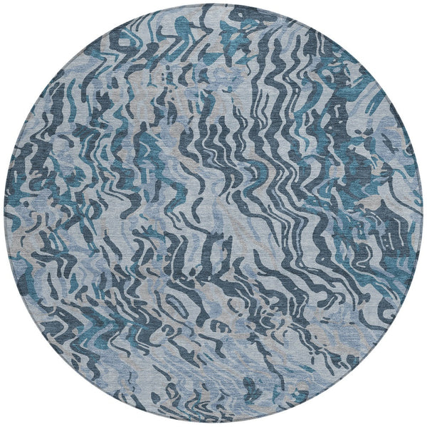 Homeroots 3' Beige Brown And Ivory Abstract Washable Area Rug For Indoor Or Outdoor Comfort And Style 8' Round Polyester 600314