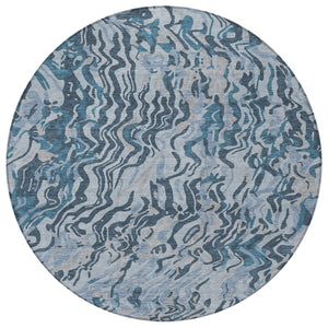 Homeroots 3' Beige Brown And Ivory Abstract Washable Area Rug For Indoor Or Outdoor Comfort And Style 8' Round Polyester 600314