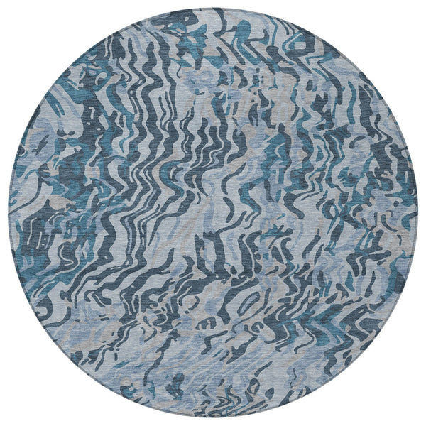 Homeroots 3' Beige Brown And Ivory Abstract Washable Area Rug For Indoor Or Outdoor Comfort And Style 8' Round Polyester 600314