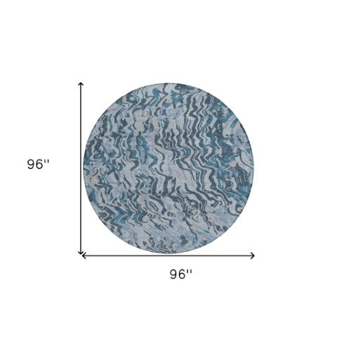 Homeroots 3' Beige Brown And Ivory Abstract Washable Area Rug For Indoor Or Outdoor Comfort And Style 8' Round Polyester 600314