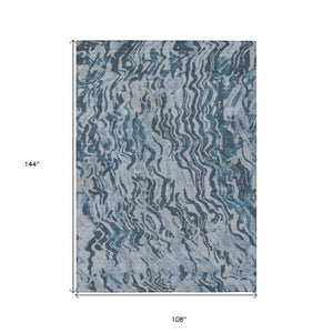 Homeroots 3' Beige Brown And Ivory Abstract Washable Area Rug For Indoor Or Outdoor Comfort And Style 9' X 12' Polyester 600316