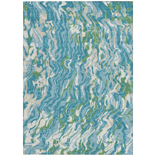 Homeroots 3' Beige Brown And Ivory Abstract Washable Area Rug For Indoor Or Outdoor Comfort And Style 5' X 8' Polyester 600319