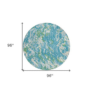 Homeroots 3' Beige Brown And Ivory Abstract Washable Area Rug For Indoor Or Outdoor Comfort And Style 8' Round Polyester 600320