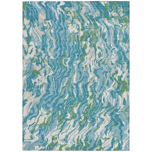 Homeroots 3' Beige Brown And Ivory Abstract Washable Area Rug For Indoor Or Outdoor Comfort And Style 8' X 10' Polyester 600321