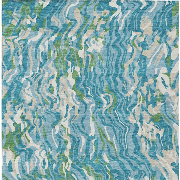 Homeroots 3' Beige Brown And Ivory Abstract Washable Area Rug For Indoor Or Outdoor Comfort And Style 8' X 10' Polyester 600321