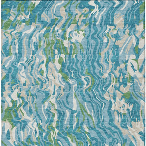 Homeroots 3' Beige Brown And Ivory Abstract Washable Area Rug For Indoor Or Outdoor Comfort And Style 9' X 12' Polyester 600322