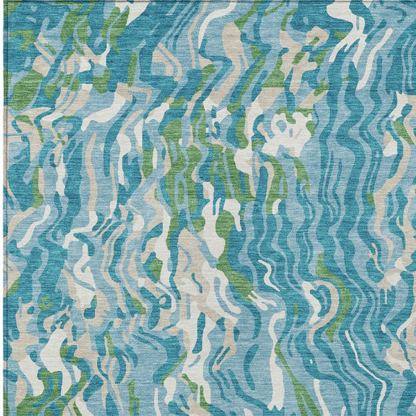 Homeroots 3' Beige Brown And Ivory Abstract Washable Area Rug For Indoor Or Outdoor Comfort And Style 9' X 12' Polyester 600322